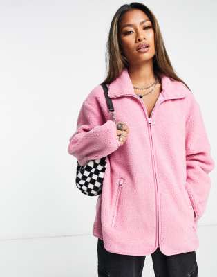 Ladies pink 2025 fleece jacket