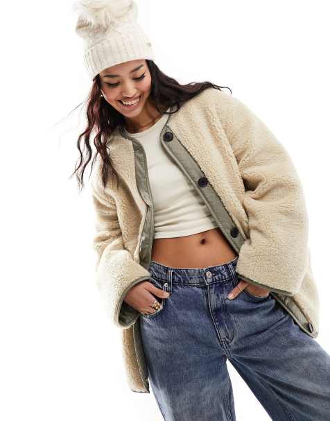 ASOS DESIGN - Oversized borgjack in crème - view 1