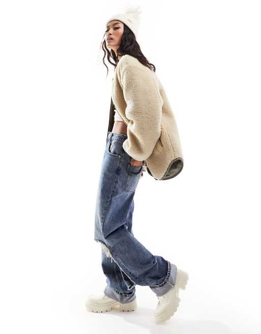 ASOS DESIGN - Oversized borgjack in crème, 4 van 4
