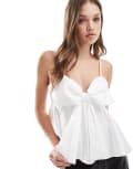 [ASOS DESIGN] ASOS DESIGN oversized bow cami in ivory-White 12 ivory