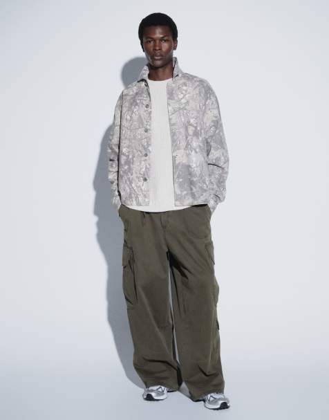 ASOS DESIGN oversized boxig canvasjacka med camomönster - view 1