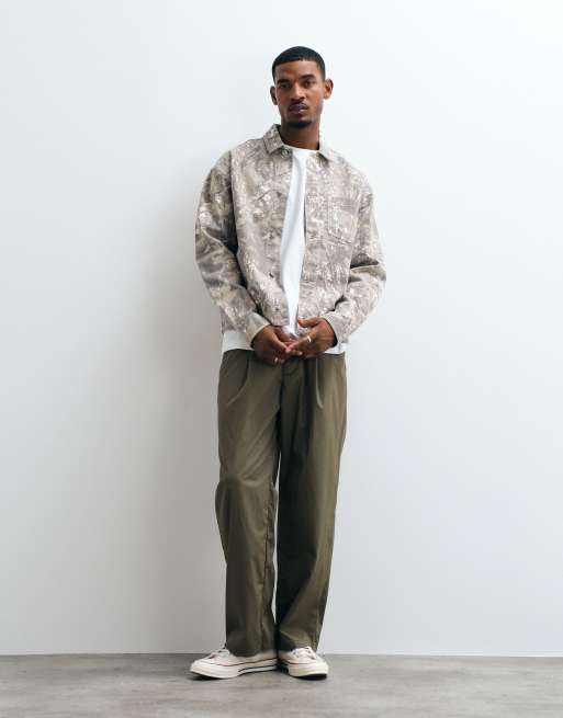ASOS DESIGN oversized boxy canvas jacket in camo print, 4 of 5