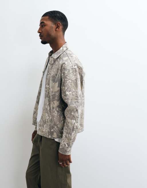 ASOS DESIGN oversized boxy canvas jacket in camo print, 5 of 5