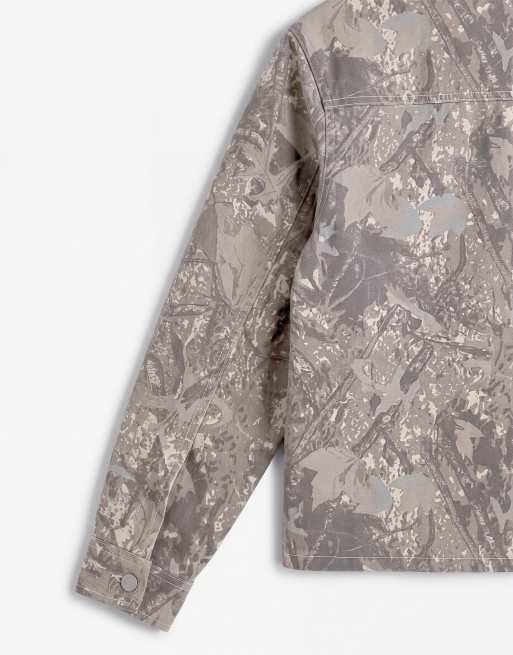 ASOS DESIGN oversized boxy canvas jacket in camo print, 8 of 9