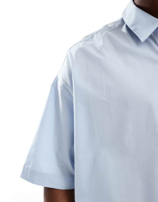 ASOS DESIGN oversized boxy clean shirt in light blue | ASOS