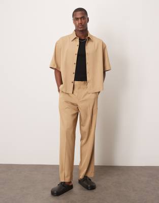 asos ASOS DESIGN oversized boxy co-ord in brown
