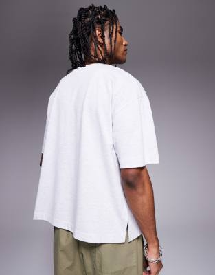 Asos Design Oversized Boxy Contrast Stitch T-shirt In White