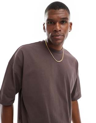 ◆TOOMUCHTAX◆ Asymmetric One Shoulder T-Shirt Brown ASYMMETRIC ONE SHOULDER T-SHIRT (BLACK) - TOOMUCHTAX