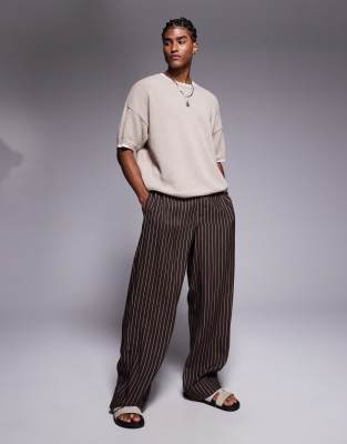 Asos Design Oversized Boxy Fit Knit Pique Crew Neck T-shirt