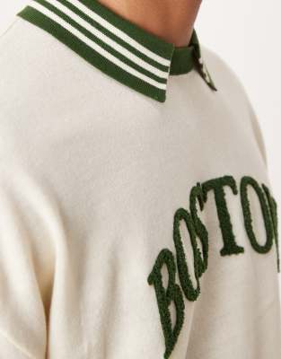 ASOS DESIGN OVERSIZED BOXY FIT KNIT POLO SWEATER 