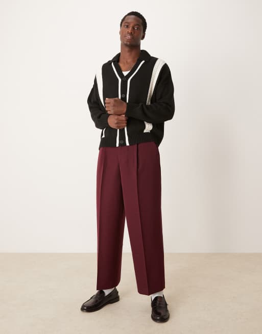 ASOS DESIGN oversized boxy fit knitted cardigan with collar and
