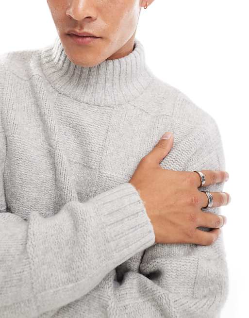 ASOS DESIGN oversized boxy fit knitted high neck sweater in ASOS DESIGN oversized boxy fit knitted high neck sweater in