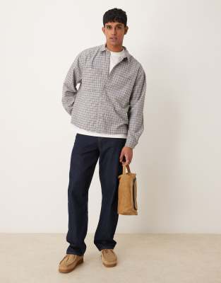ASOS DESIGN - Oversized firkantet flonelsskjorte med hanefjedsmønster 