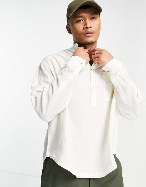 ASOS DESIGN oversized boxy grandad shirt in cotton, 4 of 4