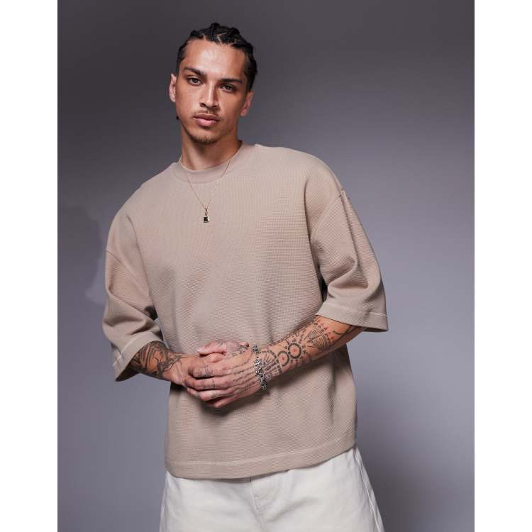 【ANGLAN】Waffle Pigment Over Half Tee ANGLAN】Waffle Pigment Over Half Tee トップス