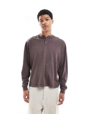 Asos Design Oversized Boxy Henley T-shirt