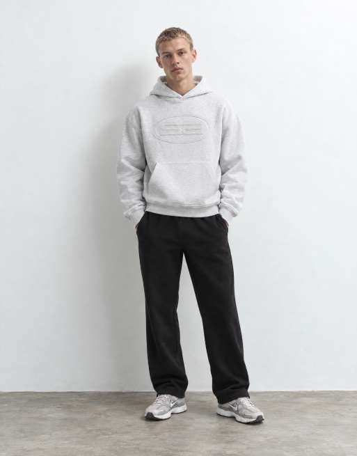 ASOS DESIGN oversized boxy hoodie met applicatie van dezelfde stof in lichtgrijs, 9 van 9