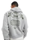 [ASOS DESIGN] ASOS DESIGN oversized boxy hoodie with label detail and back print in grey marl XL Grey marle