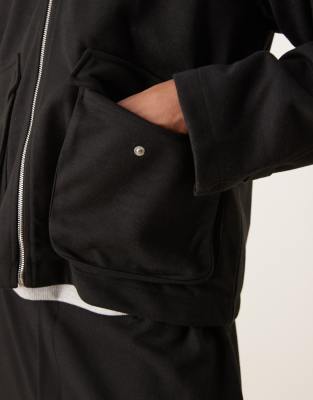 Asos Design Oversized Boxy Jacket In Neutral