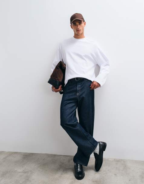 ASOS DESIGN heavyweight boxy oversized long sleeve t-shirt in white
