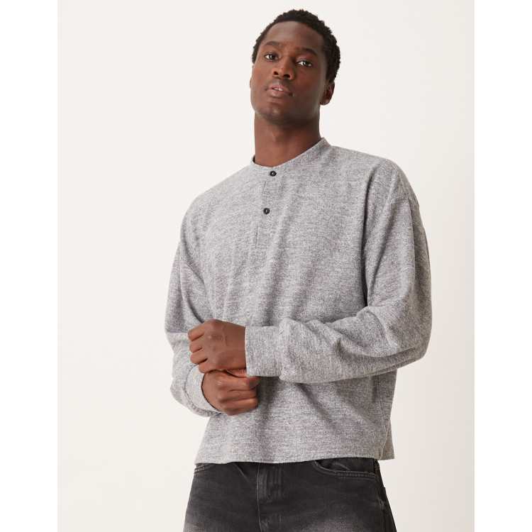 OVERSIZED HENLEY NECK L/S T-SHIRT | Parallel
