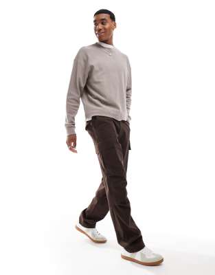 ASOS DESIGN OVERSIZED BOXY LONG SLEEVE WAFFLE T-SHIRT