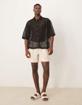 Asos Design Oversized Boxy Mesh Shirt