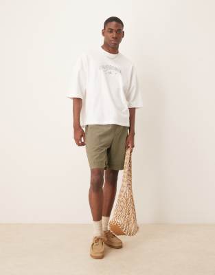Asos Design Oversized Boxy Printed T-shirt In White