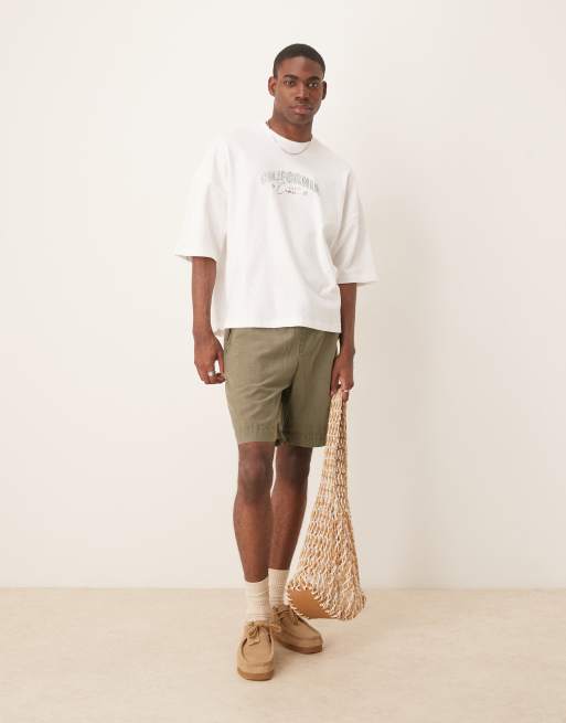 ASOS DESIGN oversized boxy printed T-shirt in white