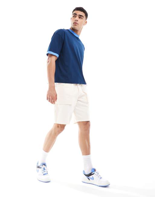 ASOS DESIGN oversized boxy ringer t-shirt in blue | ASOS