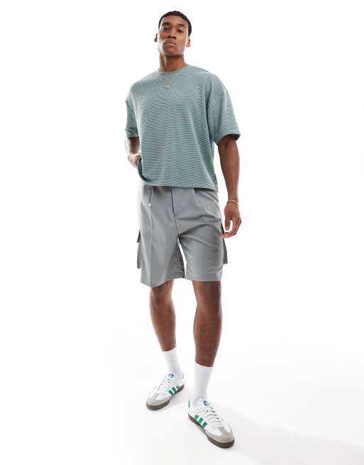 ASOS DESIGN oversized boxy ringer t-shirt with stripe in green | ASOS