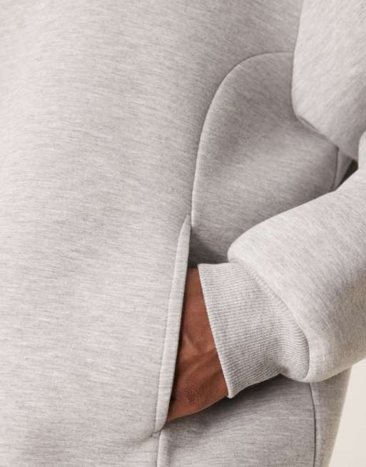 ASOS DESIGN oversized boxy heavyweight scuba hoodie in gray