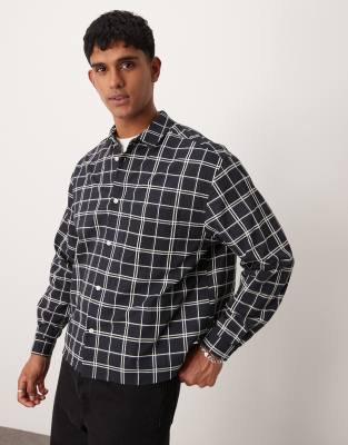 Asos Design Oversized Boxy Shirt In Black