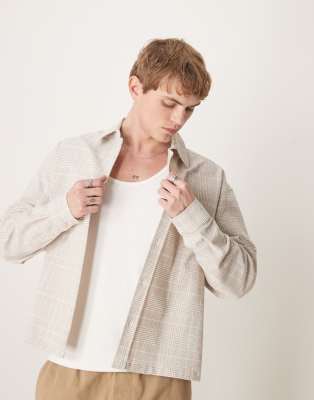 Asos Design Oversized Boxy Shirt In Neutral