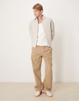 Asos Design Oversized Boxy Shirt In Neutral