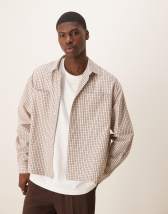 ASOS DESIGN boxy oversized shirt in green plaid
