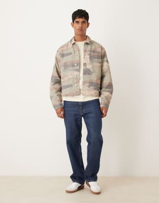 Asos Design Oversized Boxy Shirt With Camo Print - Part Of A Set-multi In Neutral