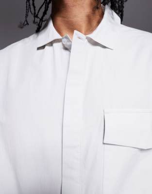 Asos Design Oversized Boxy Shirt With Concealed Buttons