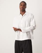 ASOS DESIGN oversized boxy poplin shirt with half sleeve in white