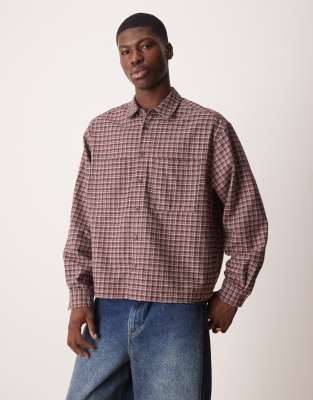Asos Design Oversized Boxy Shirt With Pinstripe In White-multi