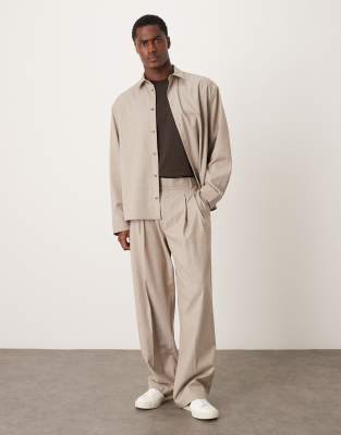 Asos Design Oversized Boxy Suit Jacket In Neutral