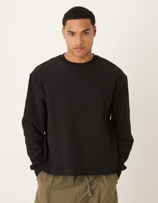 Asos Design Oversized Boxy Sweatshirt In Black