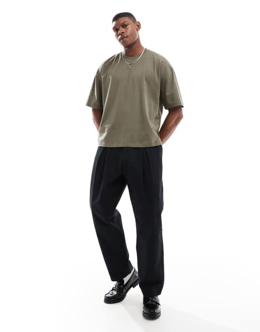 ASOS DESIGN oversized boxy t-shirt in khaki  , 2 of 4