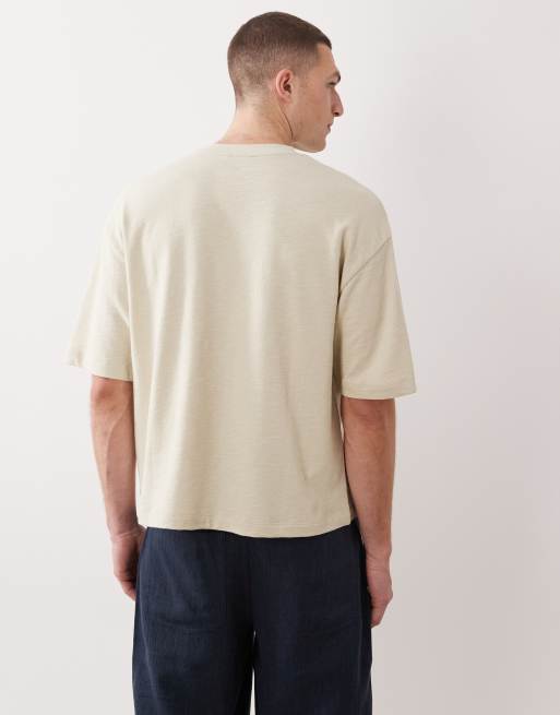 ASOS DESIGN oversized boxy t-shirt in stone slub texture  , 5 of 5