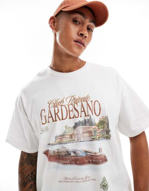 ASOS DESIGN oversized boxy t-shirt in white with scenic front print - view 1
