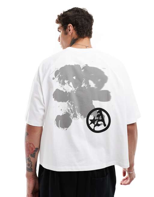 ASOS DESIGN oversized boxy t-shirt with back print in white, 2 of 4
