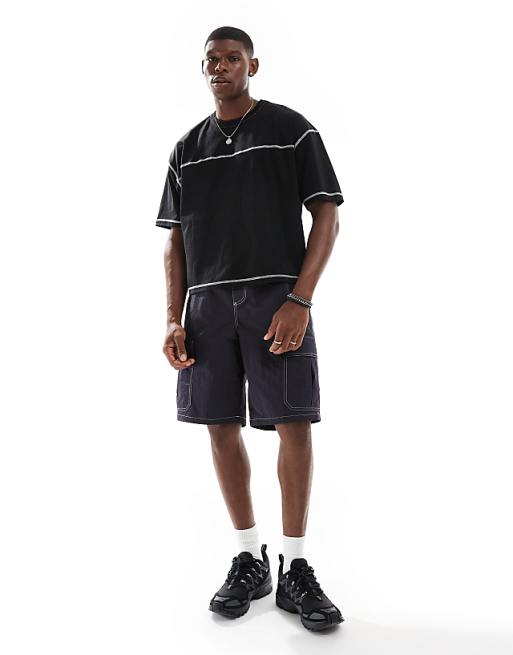 ASOS DESIGN oversized boxy t-shirt with contrast stitching ASOS DESIGN oversized boxy t-shirt with contrast stitching
