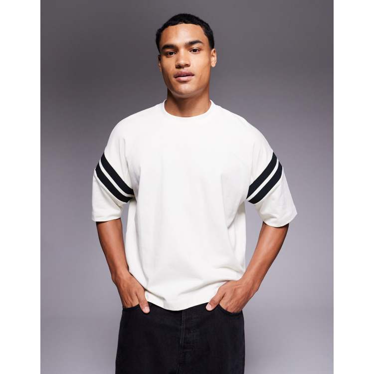 トップス digne grossy shirt cream ASOS DESIGN oversized boxy t-shirt with paneling in cream | ASOS