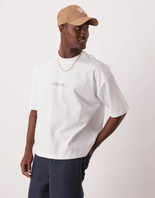 Asos Design Oversized Boxy T-shirt With Placement Print In White