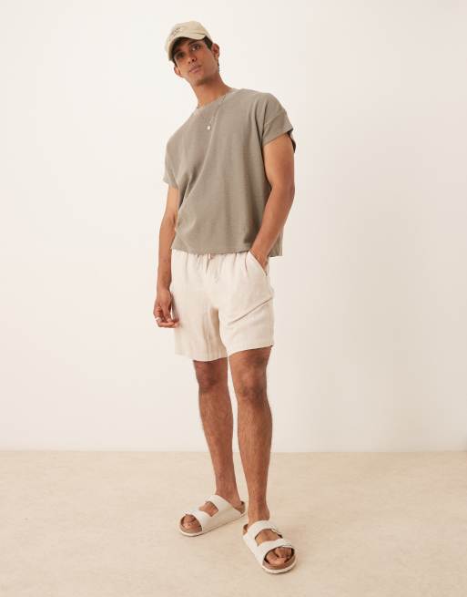ASOS DESIGN oversized boxy textured cap sleeve t-shirt in green